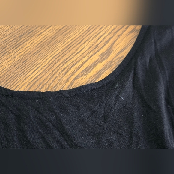 BKE Boutique Black Beaded 3/4 Sleeve Semi Sheer Blouse Womens Medium - Picture 6 of 7